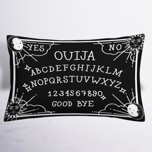 Pillow Cover Ouija Board Moon Stars Skull Black White Lumbar 19.7 in X 11.8